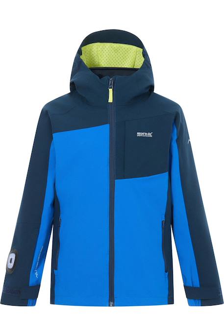 Veste imperméable 3-en-1 à capuche élastiquée et lumière sur manche motif/style contrasté trekktain Bleu marine / bleu 1 - vertbaudet enfant 