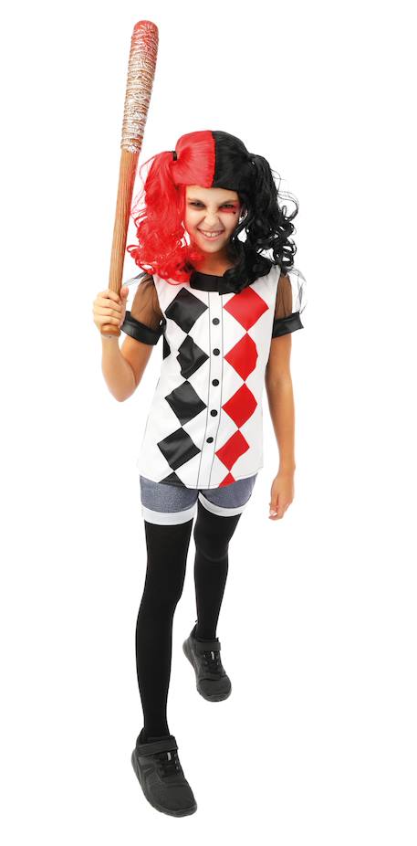 Déguisement enfant fille arlequin t-shirt et short Noir, rouge 2 - vertbaudet enfant 