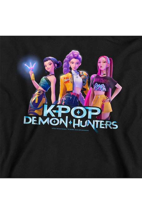 Sweat à capuche huntrix K-pop Demon Hunters Bleu marine+Noir 8 - vertbaudet enfant 