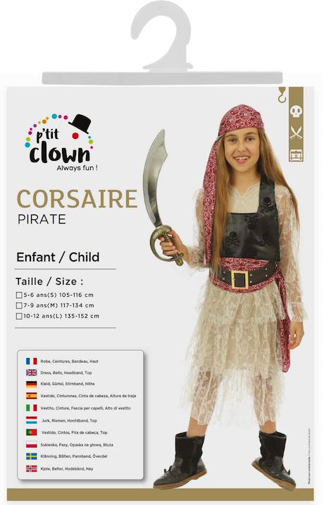 Déguisement enfant fille pirate Multicolore+Rouge, noir 2 - vertbaudet enfant 