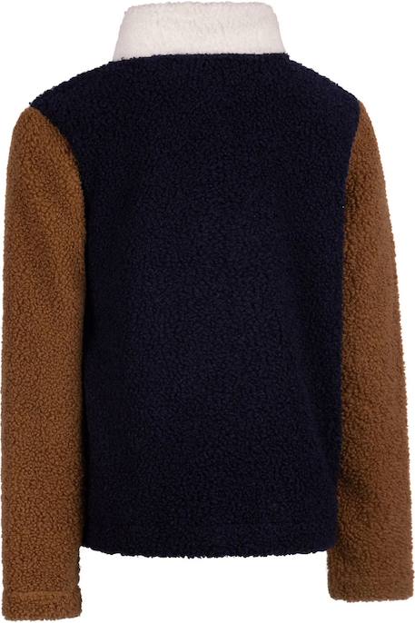 Haut col montant zippé motif/style blocs de couleurs mitta Bleu marine+Corail 2 - vertbaudet enfant 
