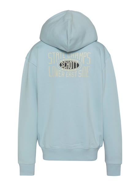 Sweatshirt zippé à capuche imprimé au dos Bleu ciel+Gris chiné+Noir+Orange+Sage kaki 4 - vertbaudet enfant 