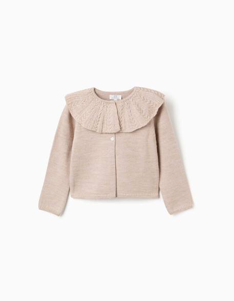 Cardigan en mélange de laine avec maxi col you&me - collection Noël Beige clair 2 - vertbaudet enfant 