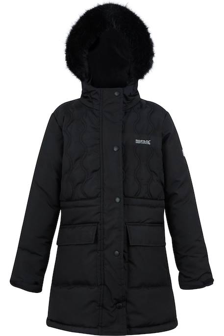 Doudoune longue / Veste matelassée à capuche fille Bleu marine+Kaki foncé+Lilas clair+Noir 20 - vertbaudet enfant 