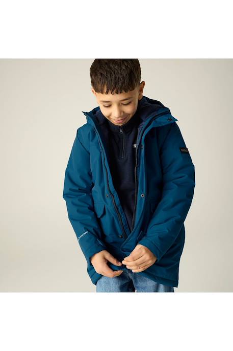 Veste enfant imperméable et isolante à capuche Bleu / bleu marine+Bleu marine+Noir 7 - vertbaudet enfant 