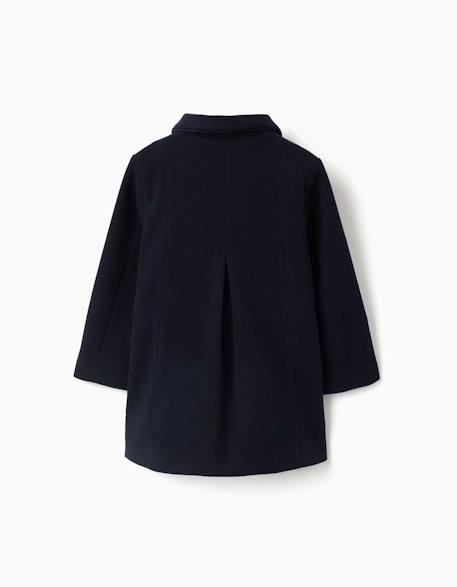 Manteau à effet laine avec poches devant Bleu foncé 2 - vertbaudet enfant 