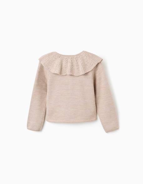 Cardigan en mélange de laine avec maxi col you&me - collection Noël Beige clair 3 - vertbaudet enfant 
