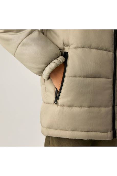 Doudoune garçon Veste matelassée à capuche lofthouse Noir / blanc cassé+Noir / gris foncé 6 - vertbaudet enfant 