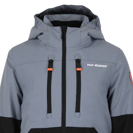 Blouson de ski avec capuche ebony garçon Bleuorage+Kaki+Taupe 4 - vertbaudet enfant 