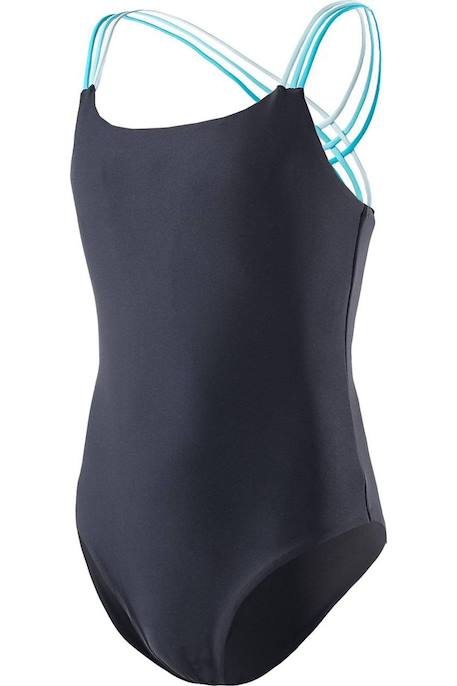 Maillot de bain 1 pièce nylon harma Noir / bleu clair vif 3 - vertbaudet enfant 