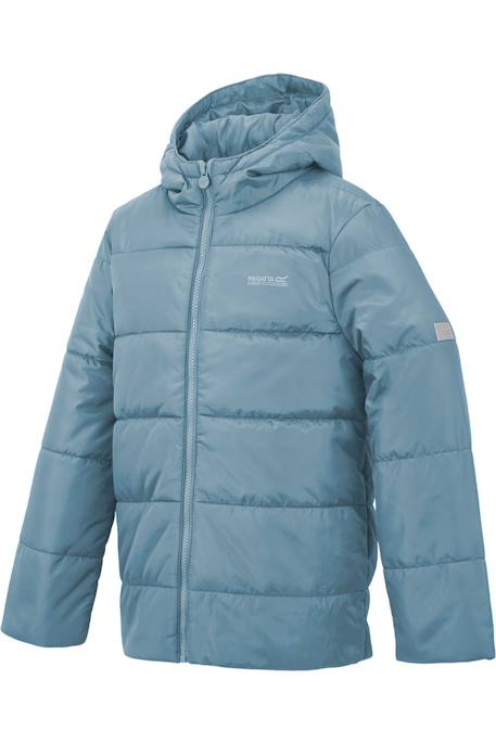 Doudoune fille Veste matelassée à capuche Halkner Bleu+Noir+Rose violet 4 - vertbaudet enfant 