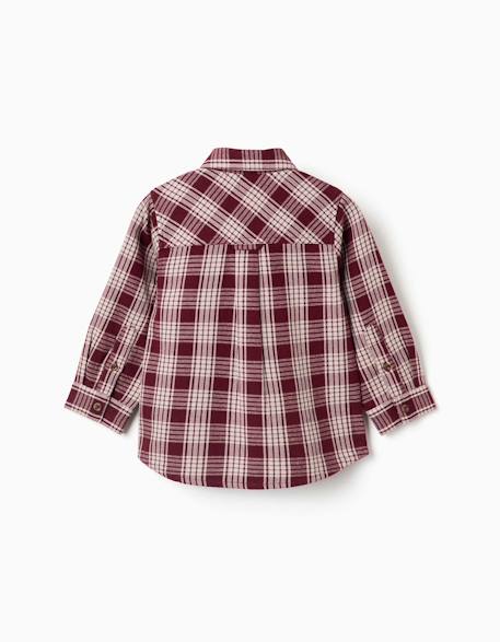 Chemise en coton à manches longues à carreaux you&me - collection Noël Rouge foncé 2 - vertbaudet enfant 