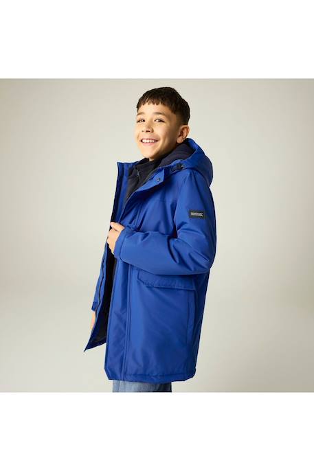Veste enfant imperméable et isolante à capuche Bleu / bleu marine+Bleu marine+Noir 1 - vertbaudet enfant 