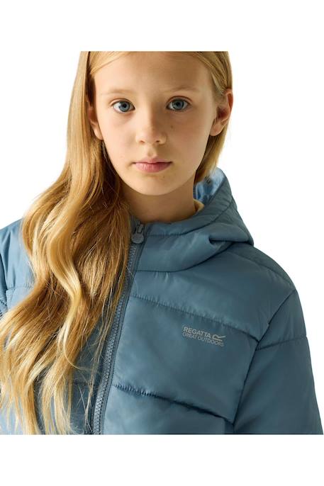 Doudoune fille Veste matelassée à capuche Halkner Bleu+Noir+Rose violet 6 - vertbaudet enfant 