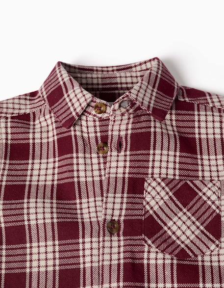 Chemise en coton à manches longues à carreaux you&me - collection Noël Rouge foncé 3 - vertbaudet enfant 