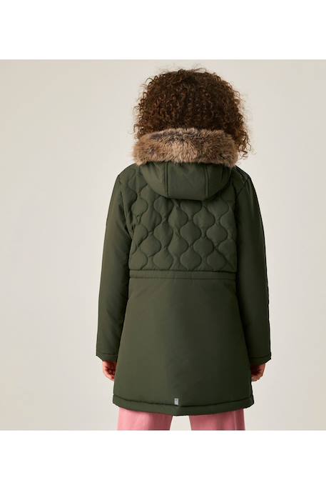Doudoune longue / Veste matelassée à capuche fille Bleu marine+Kaki foncé+Lilas clair+Noir 9 - vertbaudet enfant 