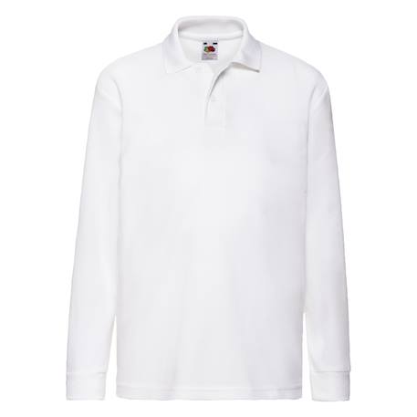 Polo enfant manches longues Blanc+Bleu ciel+Bleu marine sombre+Bleu roi+Rouge 1 - vertbaudet enfant 