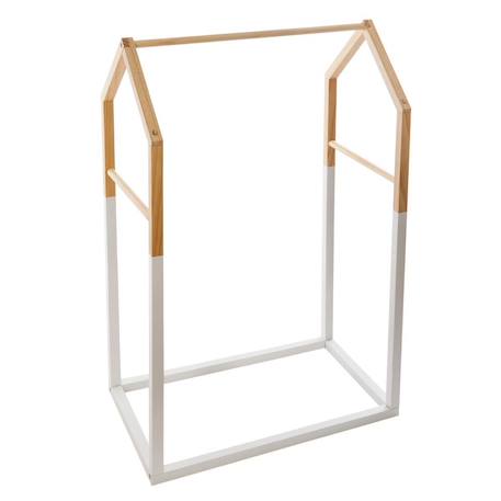 Portant à vêtements en bois - maison Blanc 2 - vertbaudet enfant 