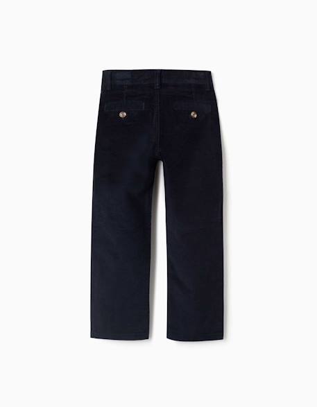 Pantalon à coupe droite en velours côtelé avec poches you&me Bleu foncé 2 - vertbaudet enfant 