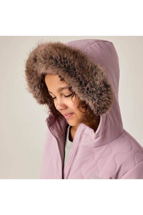 Doudoune longue / Veste matelassée à capuche fille Bleu marine+Kaki foncé+Lilas clair+Noir 16 - vertbaudet enfant 