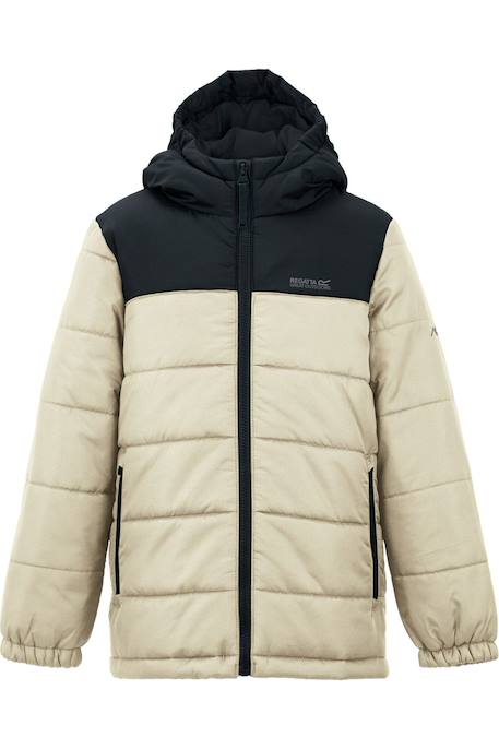 Doudoune garçon Veste matelassée à capuche lofthouse Noir / blanc cassé+Noir / gris foncé 2 - vertbaudet enfant 