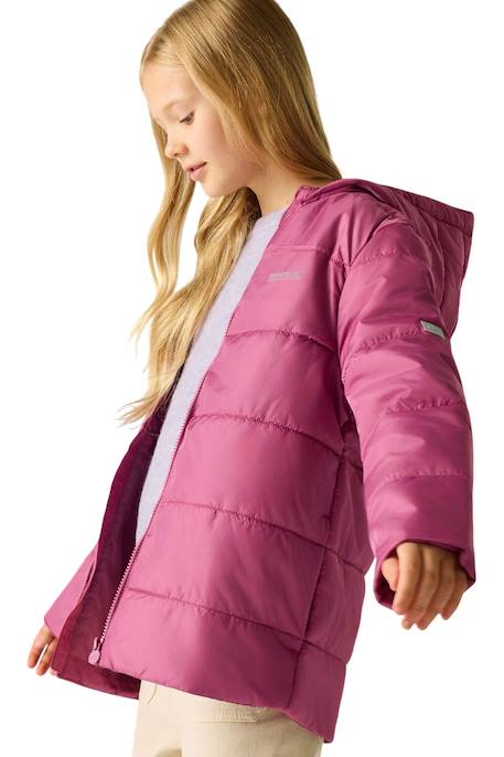 Doudoune fille Veste matelassée à capuche Halkner Bleu+Noir+Rose violet 17 - vertbaudet enfant 