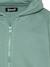 Sweatshirt zippé à capuche imprimé au dos Bleu ciel+Gris chiné+Noir+Orange+Sage kaki 19 - vertbaudet enfant 
