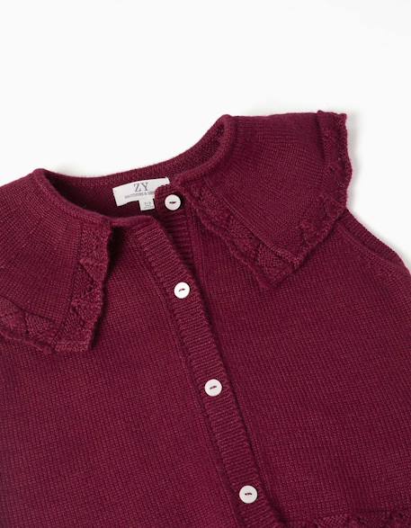 Gilet sans manches en mélange de laine avec maxi col you&me Rouge foncé 4 - vertbaudet enfant 