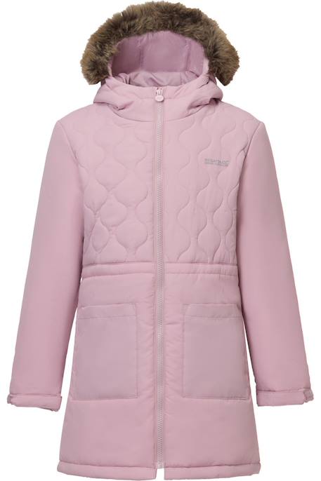 Doudoune longue / Veste matelassée à capuche fille Bleu marine+Kaki foncé+Lilas clair+Noir 14 - vertbaudet enfant 