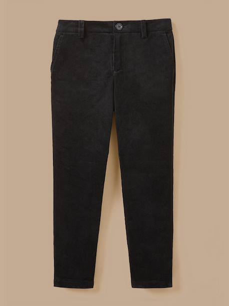 Pantalon de costume velours garçon - collection fêtes et mariages Noir 1 - vertbaudet enfant 