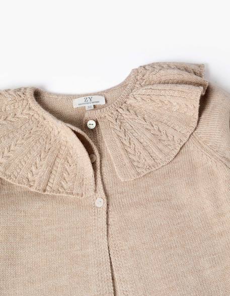 Cardigan en mélange de laine avec maxi col you&me - collection Noël Beige clair 4 - vertbaudet enfant 