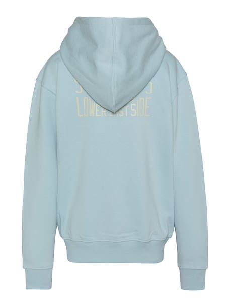 Sweatshirt zippé à capuche imprimé au dos Bleu ciel+Gris chiné+Noir+Orange+Sage kaki 2 - vertbaudet enfant 