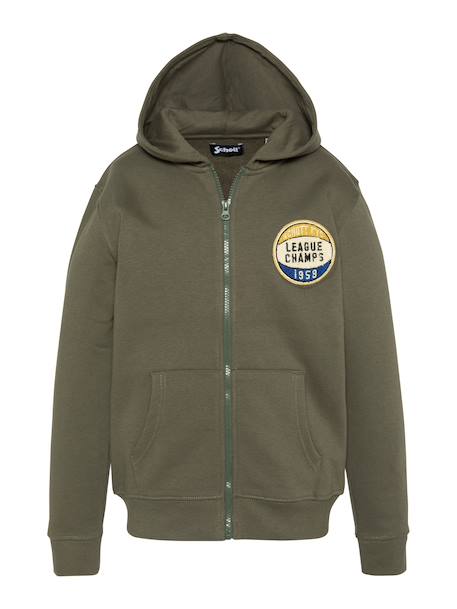 Sweatshirt zippé à capuche Bleu marine+Kaki+Noir+Rouge 5 - vertbaudet enfant 