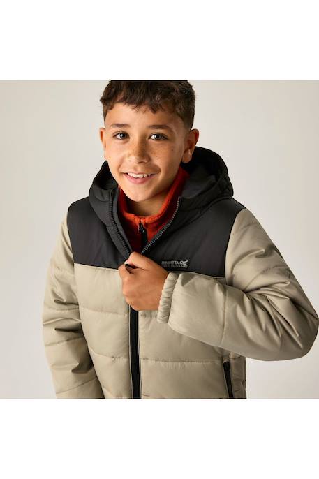 Doudoune garçon Veste matelassée à capuche lofthouse Noir / blanc cassé+Noir / gris foncé 5 - vertbaudet enfant 