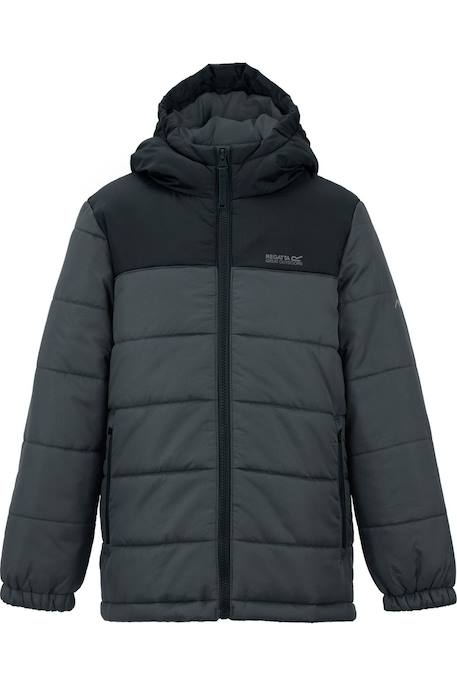 Doudoune garçon Veste matelassée à capuche lofthouse Noir / blanc cassé+Noir / gris foncé 8 - vertbaudet enfant 