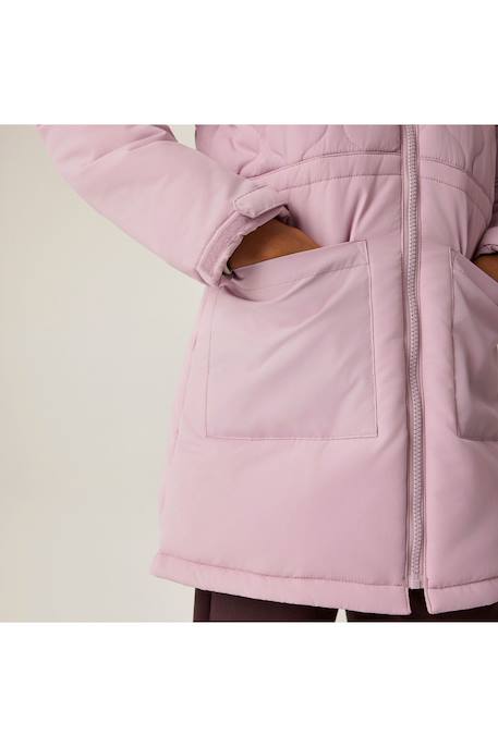 Doudoune longue / Veste matelassée à capuche fille Bleu marine+Kaki foncé+Lilas clair+Noir 18 - vertbaudet enfant 