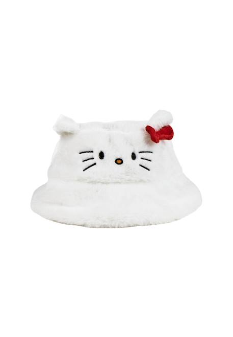 Chapeau bob en peluche pour enfant Hello Kitty Blanc 1 - vertbaudet enfant 