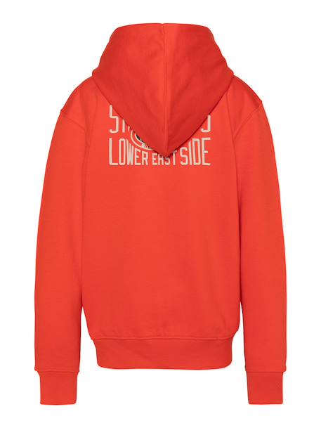Sweatshirt zippé à capuche imprimé au dos Bleu ciel+Gris chiné+Noir+Orange+Sage kaki 14 - vertbaudet enfant 