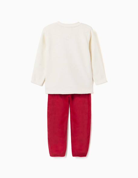 Pyjama Noël en polaire corail avec renne brodé Blanc 2 - vertbaudet enfant 
