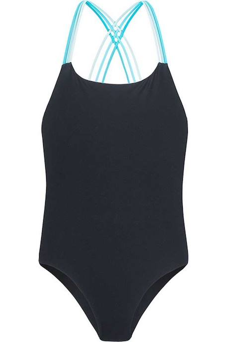 Maillot de bain 1 pièce nylon harma Noir / bleu clair vif 1 - vertbaudet enfant 