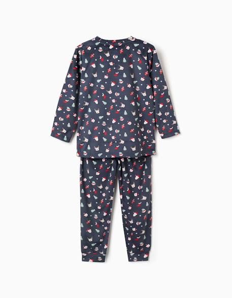 Pyjama + chaussettes antidérapantes avec motif de noël Bleu foncé 2 - vertbaudet enfant 