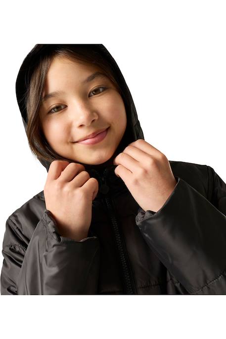 Doudoune fille Veste matelassée à capuche Halkner Bleu+Noir+Rose violet 9 - vertbaudet enfant 