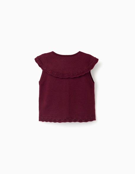 Gilet sans manches en mélange de laine avec maxi col you&me Rouge foncé 3 - vertbaudet enfant 