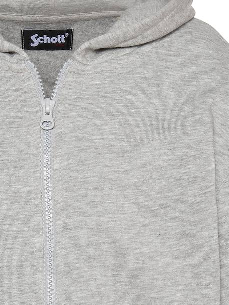 Sweatshirt zippé à capuche imprimé au dos Bleu ciel+Gris chiné+Noir+Orange+Sage kaki 7 - vertbaudet enfant 