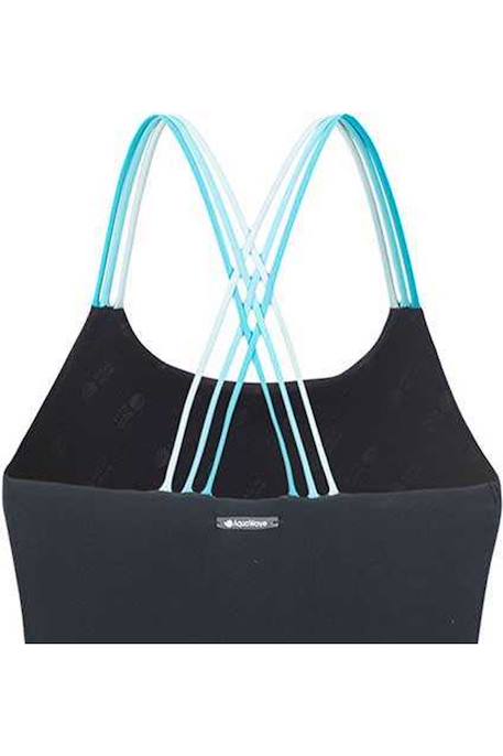 Maillot de bain 1 pièce nylon harma Noir / bleu clair vif 4 - vertbaudet enfant 