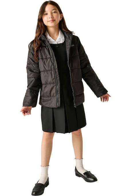 Doudoune fille Veste matelassée à capuche Halkner Bleu+Noir+Rose violet 11 - vertbaudet enfant 