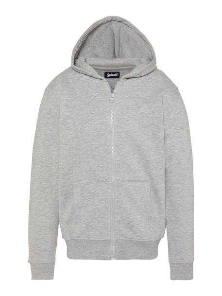 Sweatshirt zippé à capuche imprimé au dos Bleu ciel+Gris chiné+Noir+Orange+Sage kaki 5 - vertbaudet enfant 