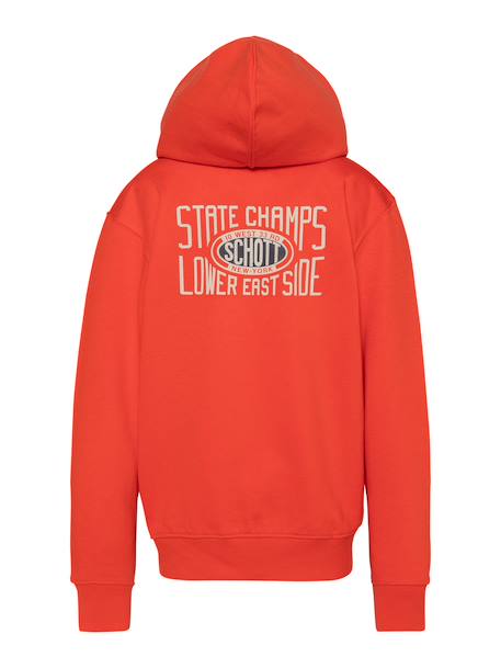 Sweatshirt zippé à capuche imprimé au dos Bleu ciel+Gris chiné+Noir+Orange+Sage kaki 16 - vertbaudet enfant 