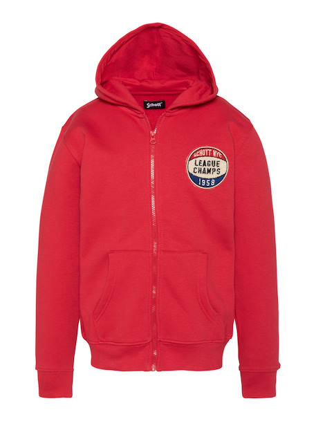 Sweatshirt zippé à capuche Bleu marine+Kaki+Noir+Rouge 13 - vertbaudet enfant 