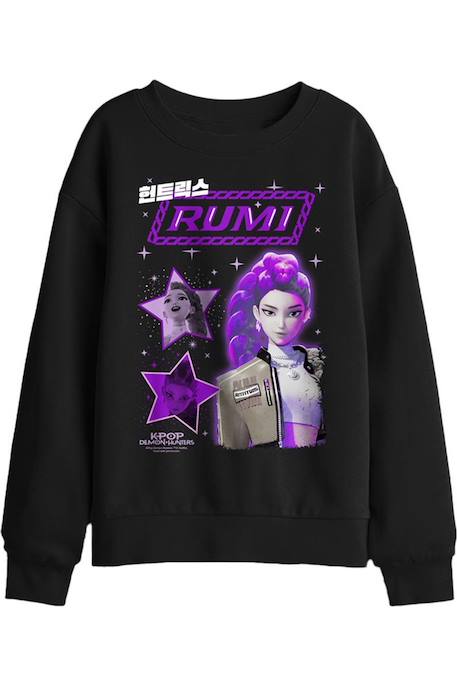 Sweat motif rumi motif/style star de la k-pop polycoton huntrix Noir 1 - vertbaudet enfant 